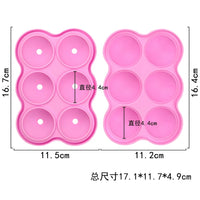 6-Hole Silicone Ice Ball Mold for Whiskey and Cocktails, Spherical Ice Cube Tray