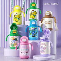 Kids' 316 Stainless Steel Insulated Sippy Cup with Handle & Strap, 400ML