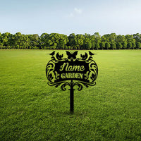 1pc Metal Hollow Garden Decorative Sign Stake, Stylish Gardening Ornament for Outdoor Yard Decor