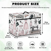 Sewing Machine Dust Cover with Zippered Storage Pockets
