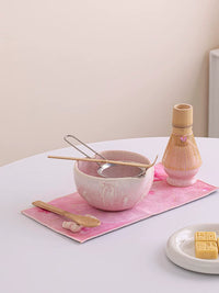 Japanese Matcha Bowl Set with Whisk and Stand, Ceramic Tea Ceremony Kit