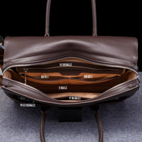 Men's Genuine Leather Business Briefcase Large Capacity Horizontal Handbag