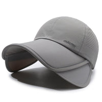 Unisex Extra-Long Brim Sun Protection Baseball Cap Quick-Dry Retractable Visor for Outdoor Summer