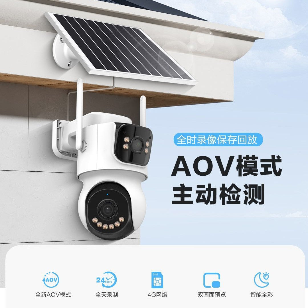 iCSee Dual Lens Solar Powered 4G Outdoor Security Camera with Remote Monitoring