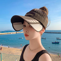 Women's Summer Outdoor UV Protection Sun Visor Hat with Retractable Brim