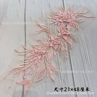 3D Floral Beaded Mesh Embroidery Lace Fabric for Wedding Dresses and Apparel