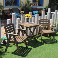 Solid Wood Foldable Table and Chair Set for Home and Outdoor Use