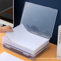 Clear A4 Plastic Storage Box for Documents, Tickets, and Stationery