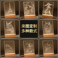 DIY Engraving Art Night Light Kit with Acrylic Luminous Board and Base