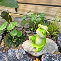 Resin Frog Garden Statues for Outdoor Patio Pond Decor