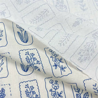 French Style Blue Floral Cotton Fabric for DIY Apparel & Crafts