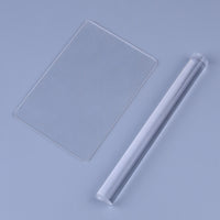 Acrylic Clay Pressing Board and Rolling Pin Set for DIY Clay Modeling