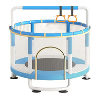 Kids' Indoor Trampoline with Adjustable Handrail and Swing for Ages 3-10