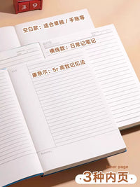 A4/B5 Cornell Notebook, Thickened Soft Leather Cover, Lined/Blank Pages for Students & Office