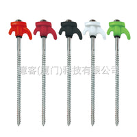 Gold Threaded Tent Stakes with Luminous Head for Outdoor Camping
