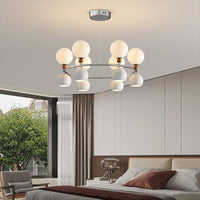 Nordic Glass Pumpkin/Globe Chandelier for Living Room Dining Room Bedroom