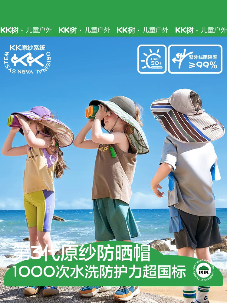 KK Tree Kids' UPF 50+ Sun Protection Hat with Neck Flap, Quick-Dry Visor for Boys & Girls