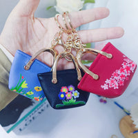 Mini Faux Leather Keychain Pouch for Jewelry and Small Items