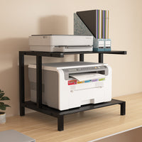 Desktop Printer Stand with Storage, 2-Tier Office Computer Host Rack, PC Tower Storage Cabinet