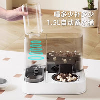 Automatic Pet Water Fountain and Food Dispenser with Stainless Steel Bowls for Cats and Dogs