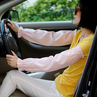 Women's Loose Plus Size Cotton Sun Protection Arm Sleeves for Summer Driving & Outdoor Activities