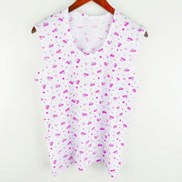 Women's Cotton Sleeveless Undershirt for Middle-Aged & Elderly, Thin Summer Floral Print Vest