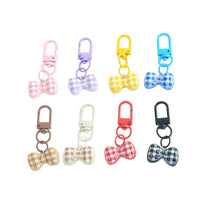 Dopamine Plaid Bowknot Keychain Pendant for Bags and Apparel