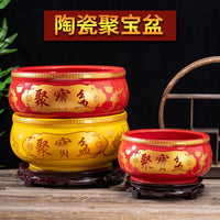 Ceramic Cornucopia Basin Ornament for Home Decor, Feng Shui Wealth Accumulation Incense Burner