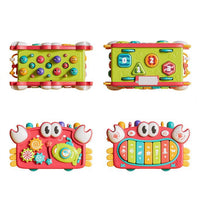 Multifunctional Crab Activity Cube with Music, Whack-a-Mole, and Fishing Game for Toddlers