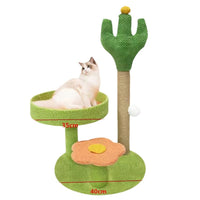 Cactus Cat Tree Condo with Scratching Post and Perch for Indoor Cats