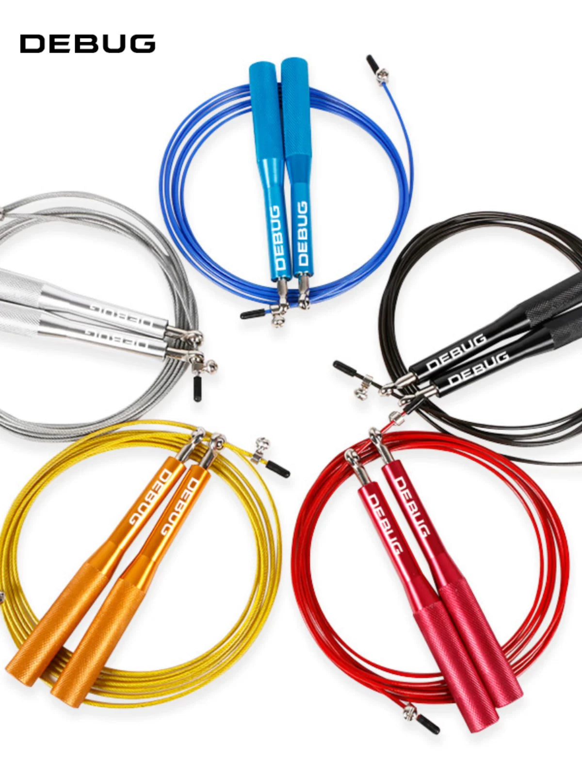 Adjustable Aluminum Alloy Jump Rope with Steel Wire and Bearing for Fitness, Speed Training, Adults and Kids