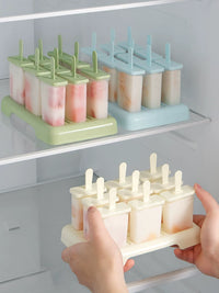 Food-Grade Ice Pop Molds for Homemade Frozen Treats, Reusable Ice Cream Bar Maker for Kids and Adults