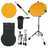 12-inch Drum Practice Pad Set with Oxford Backpack - Percussion Training Kit