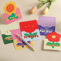 Cartoon Little Red Flower Pop-Up Greeting Card for Valentine's Day, Birthdays, and Special Occasions