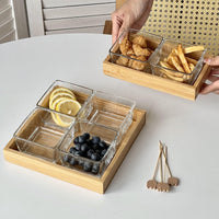 Divided Glass Serving Dish for Snacks, Fruits, Nuts, and Candies