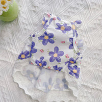 Pet Floral Lace Princess Dress for Cats and Small Dogs