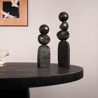 Wabi-Sabi Style Black Abstract Geometric Sculpture for Home Decor