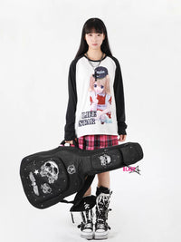 Skull Collection Punk Style Padded Gig Bag for Acoustic, Electric Guitar, or Bass