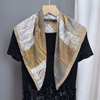 Velvet Square Scarf for Women, Soft Warm Fashion Scarf with Camellia and Horse Prints