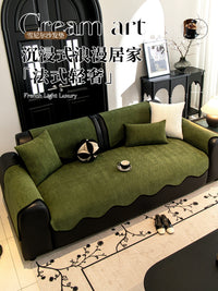 Vintage Chenille Sofa Cover, Non-Slip Stretch Seat Cushion, All-Season Sofa Protector