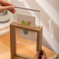 Double-Sided Transparent Floating Picture Frame for Photos, Artwork, Postcards, and Pressed Flowers