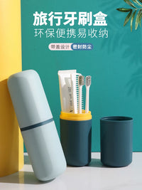 Portable Travel Toothbrush Holder and Mouthwash Cup Set for Couples