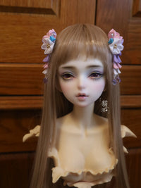Handmade Tsumami Kanzashi Hairpin for BJD/OB11/GSC Dolls - Pink, Purple & White Floral Kimono Hair Accessory