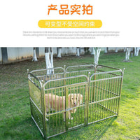 Stainless Steel Pet Playpen with Door for Indoor Outdoor Use, Customizable Dog Fence for Small to Large Breeds