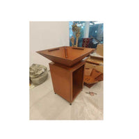 Outdoor Corten Steel Fire Pit with Grill Grate for Patio Heating and BBQ