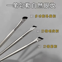 3-Piece Angled Eyeliner and Eyebrow Brush Set for Beginners