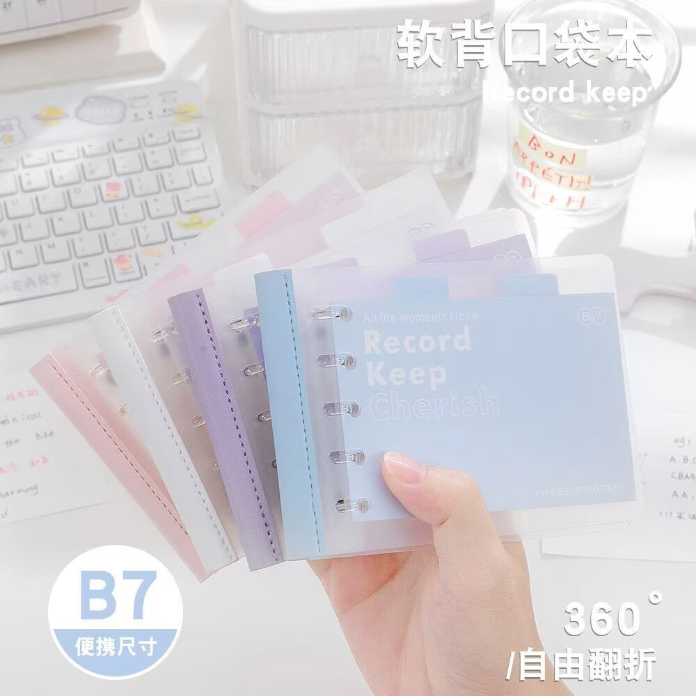 B7 Pocket Loose-Leaf Notebook with Detachable Coil Binding, Portable Mini Notepad for Students