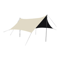Hexagonal Silver-Coated Tarp Shelter for Outdoor Camping and Picnics