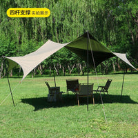 Thickened Oxford Cloth Black Glue Tarp for Outdoor Camping Picnic Beach Sunshade Rain Shelter