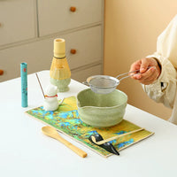 Japanese Ceramic Matcha Tea Ceremony Set with Whisk and Bowl